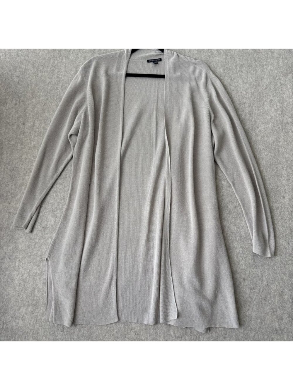 Eileen Fisher Linen Cotton Open Long Cardigan Womens XL Sand